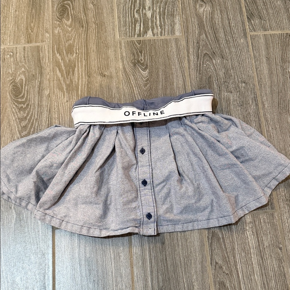 Aerie offline pleated Gray athletic Skirt/skort with bike shorts XS